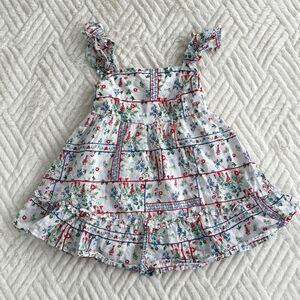 Janie and Jack Floral Patchwork Dress 18-24M Ruffle Straps